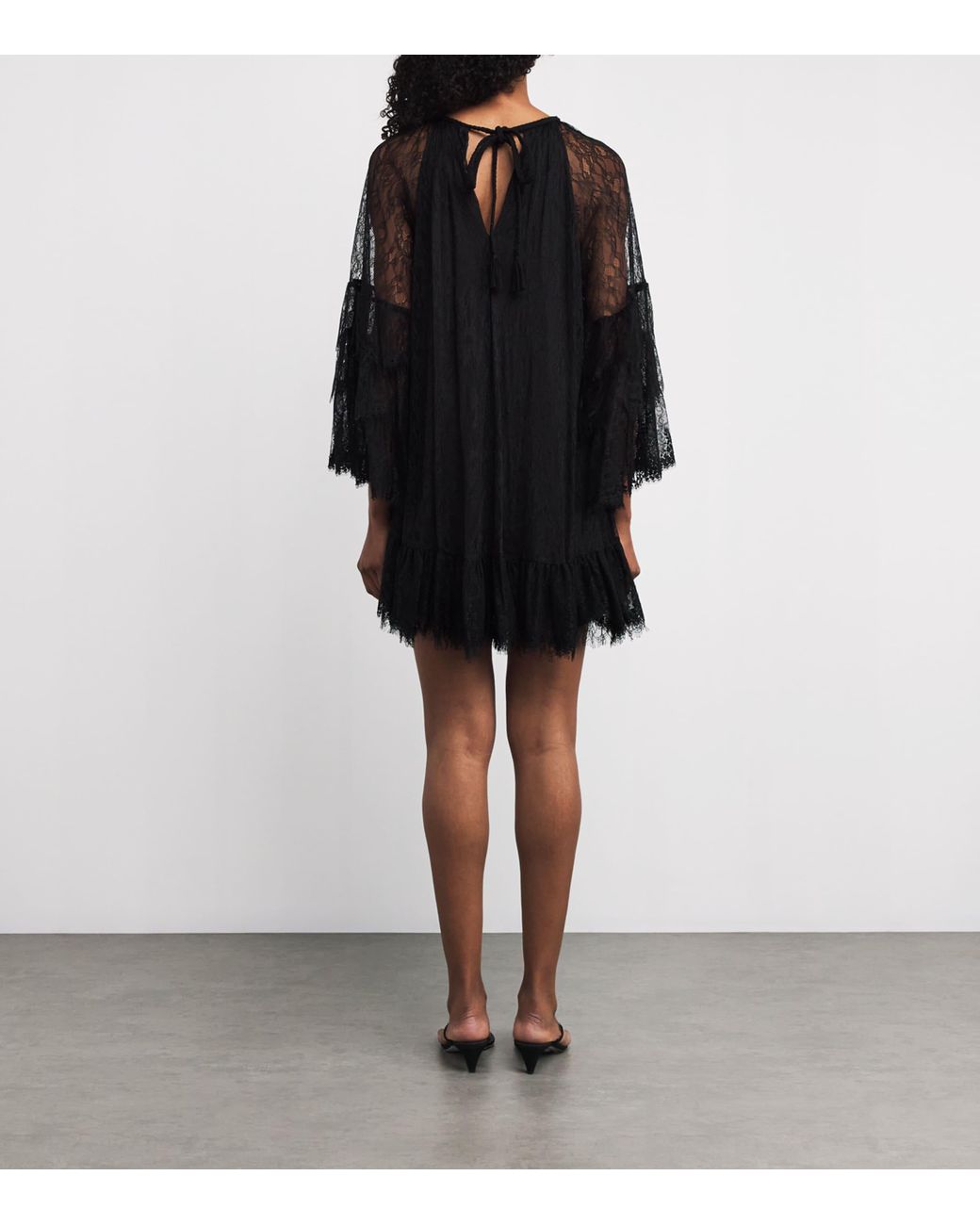 Alice + Olivia Delia Ruffle Angel-Sleeve Tunic Dress in