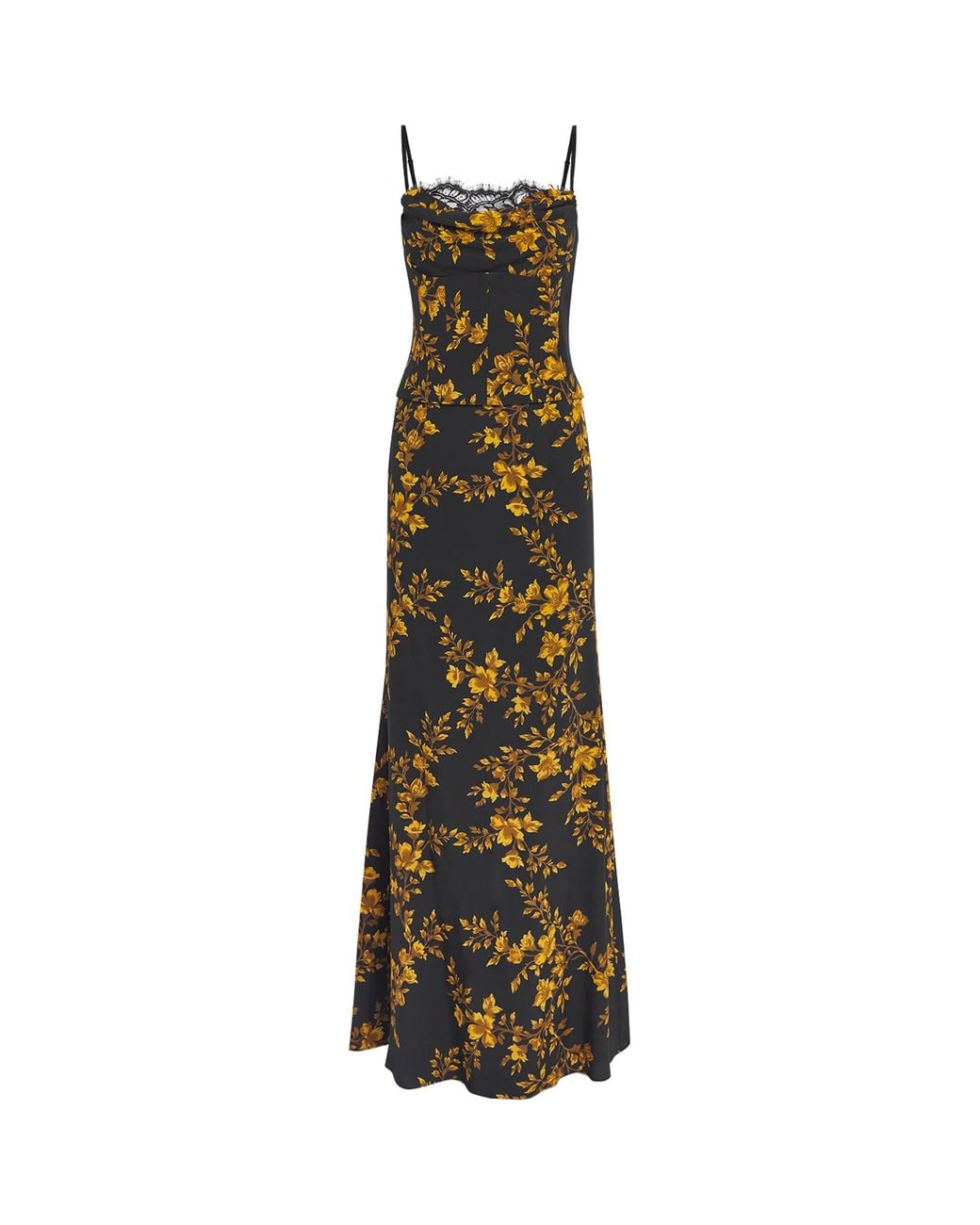 Rebecca Vallance Green Silk Sunblush Bloom Maxi Dress