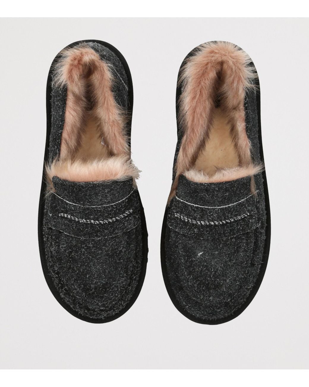 Ugg Black Textured Suede Ellis Loafers
