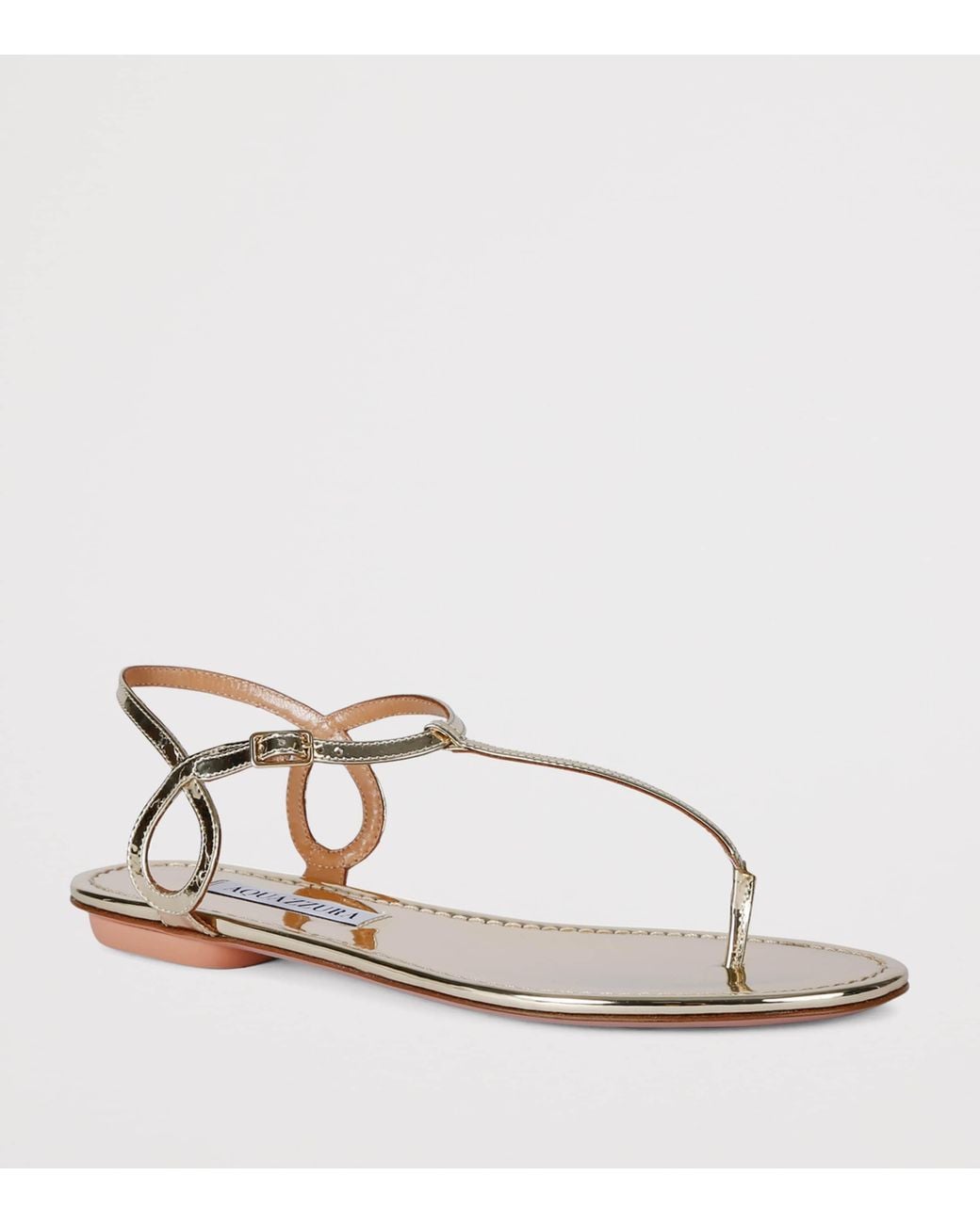 Aquazzura Natural Metallic Leather Almost Bare Sandals