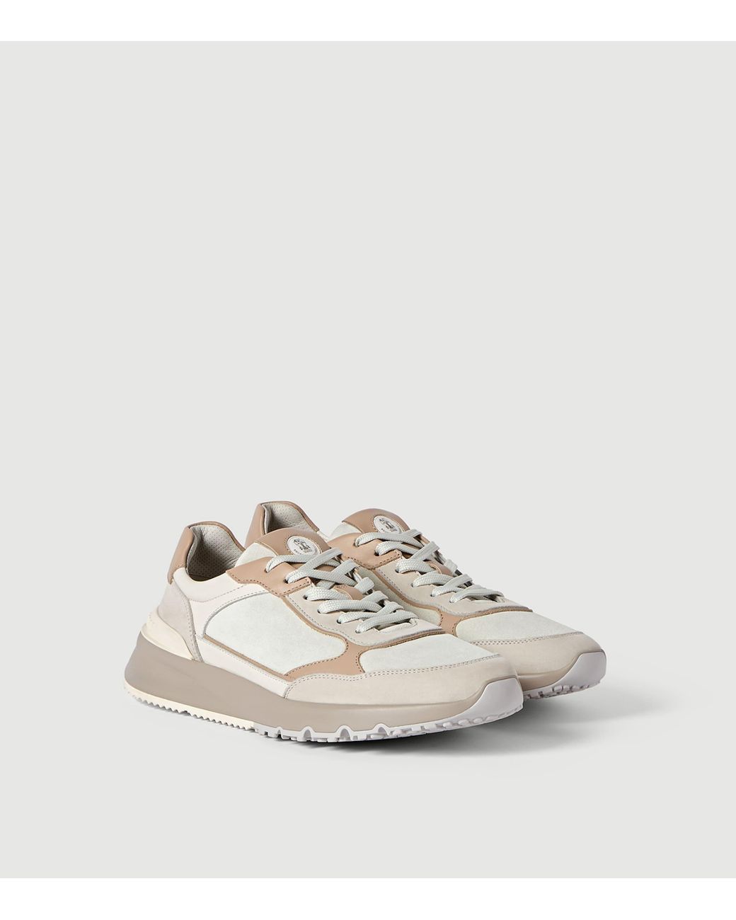 Brunello Cucinelli Natural Nubuck-Suede Sneakers for men