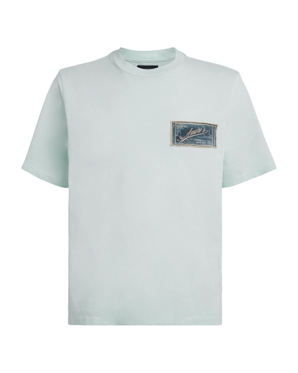 Amiri Blue Cotton Quality Goods Patch T-Shirt for men