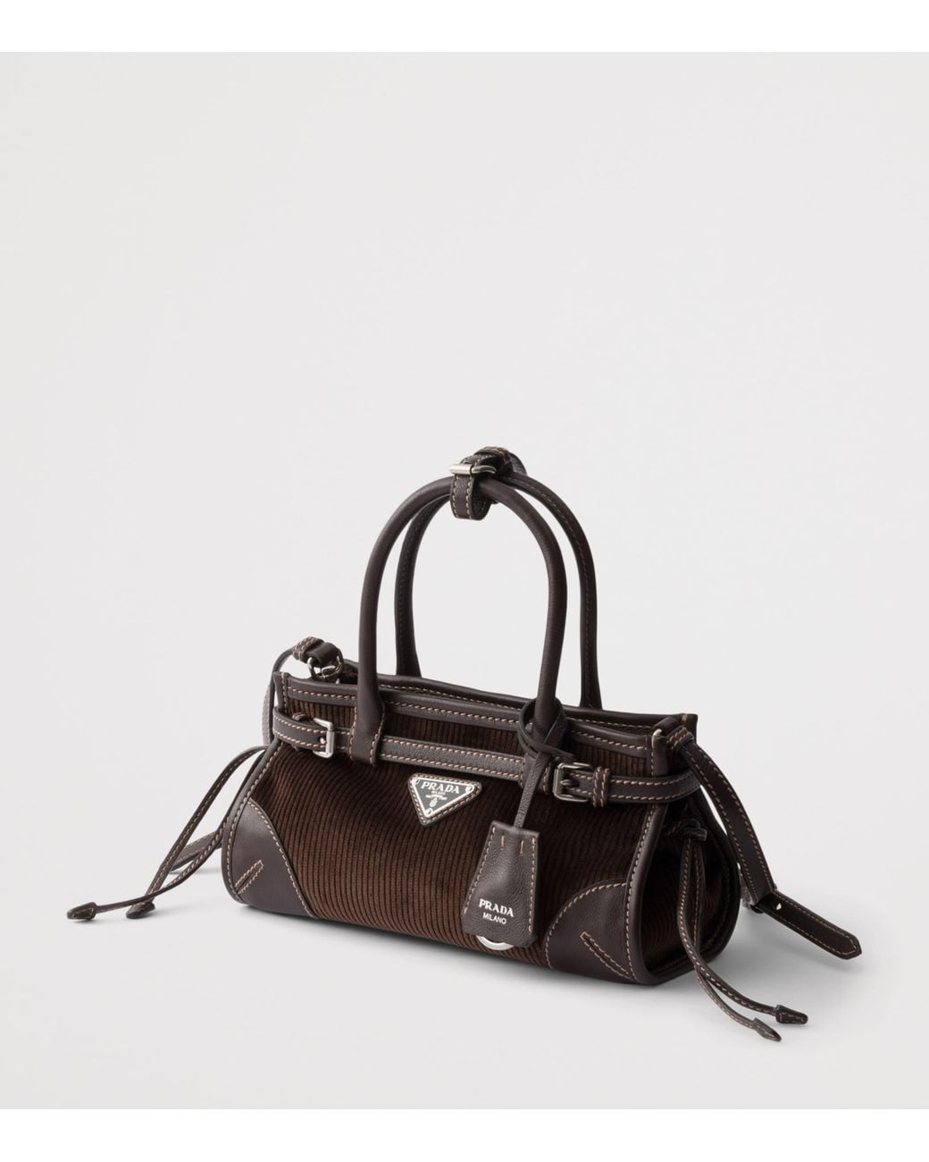 Prada Black Small Corduroy Bonnie Shoulder Bag