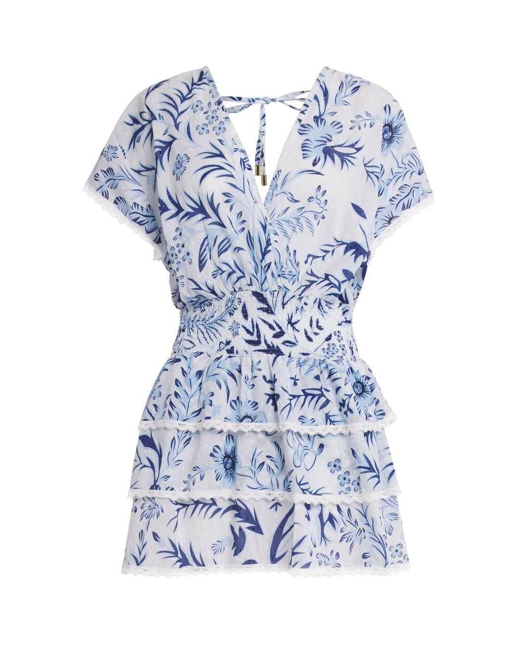 Melissa Odabash Blue Ruffle Jess Mini Dress