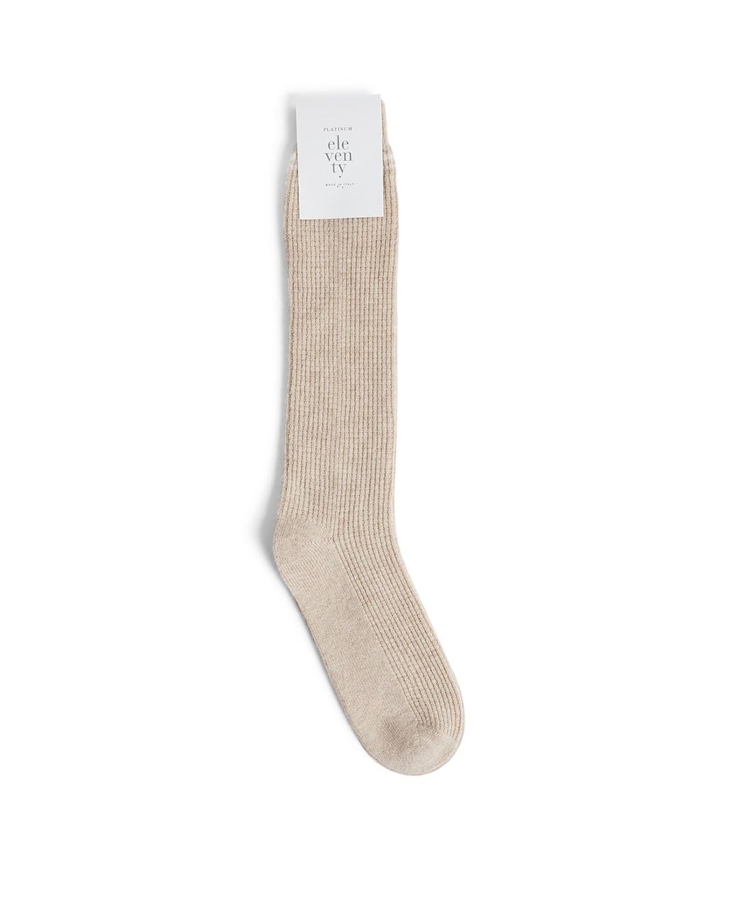 Eleventy White Wool-Blend Ribbed Socks