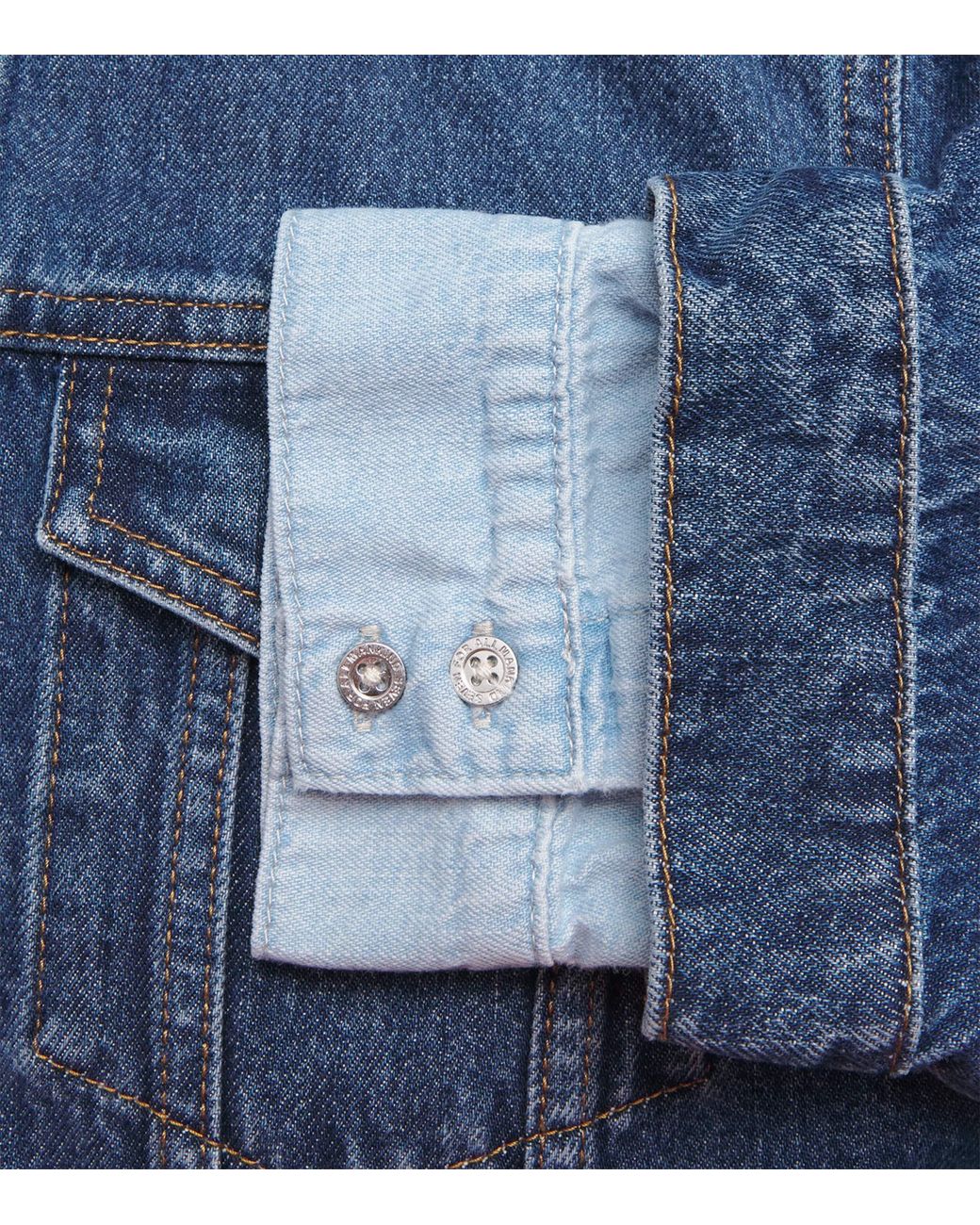 7 For All Mankind Blue Double Trucker Denim Jacket