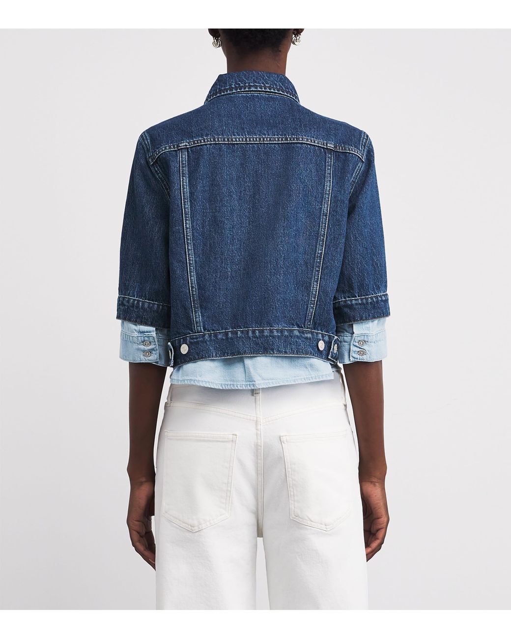 7 For All Mankind Blue Double Trucker Denim Jacket
