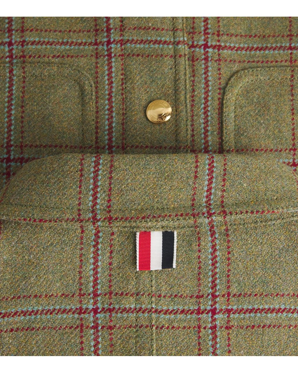 Thom Browne Green Wool Utility Patch Pocket Shirt Jacket for men