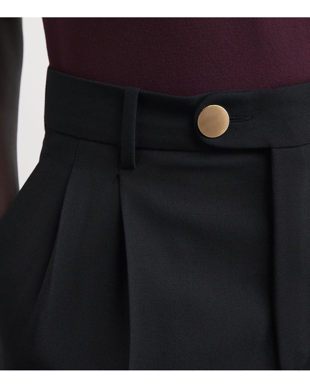 Sandro Black Wool Pleated Trousers