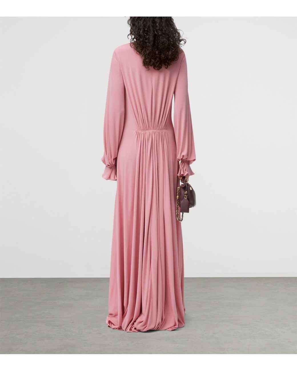 Loewe Pink Jersey Draped Maxi Dress