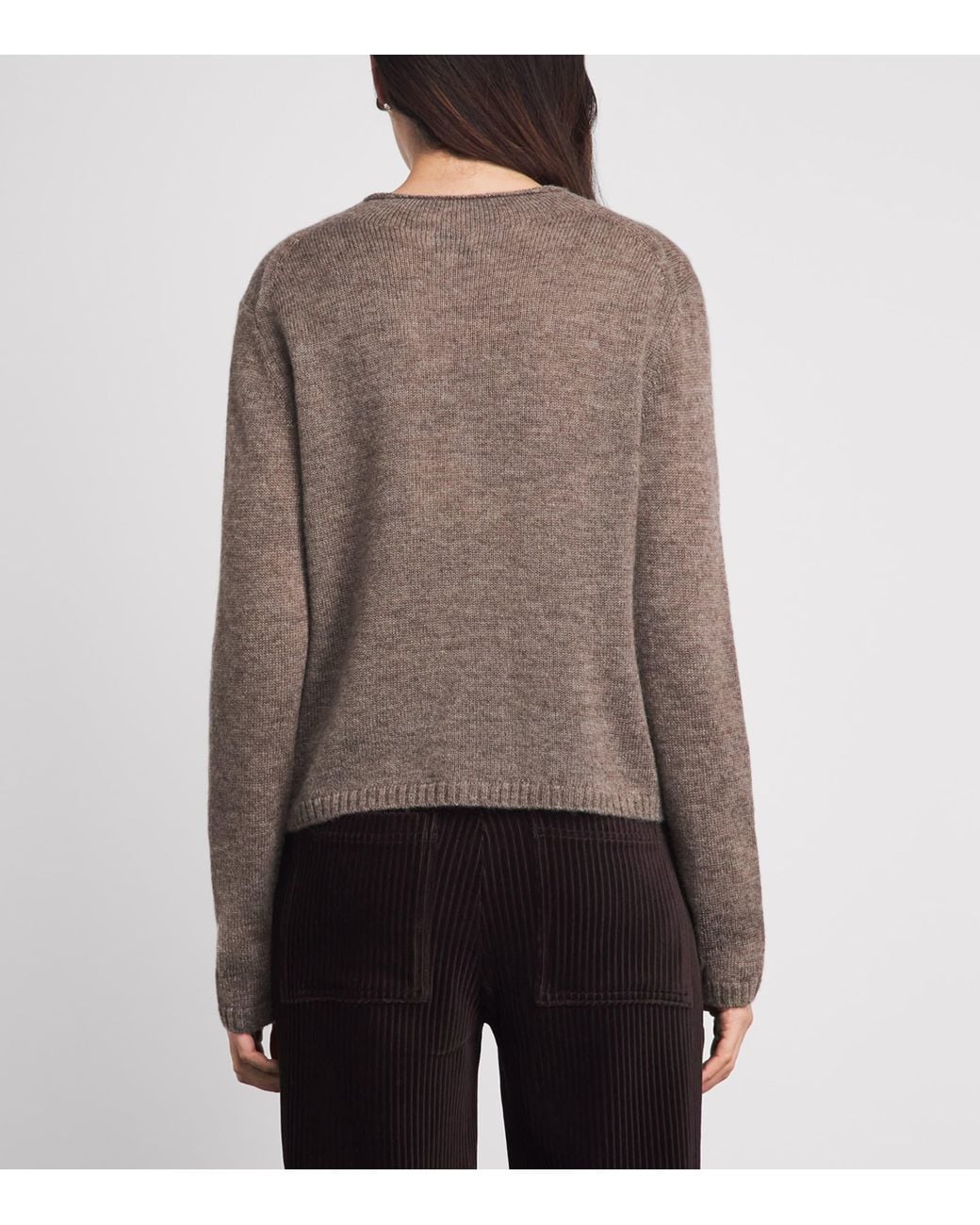 ME+EM Brown Merino-Cashmere-Silk High-Neck Sweater