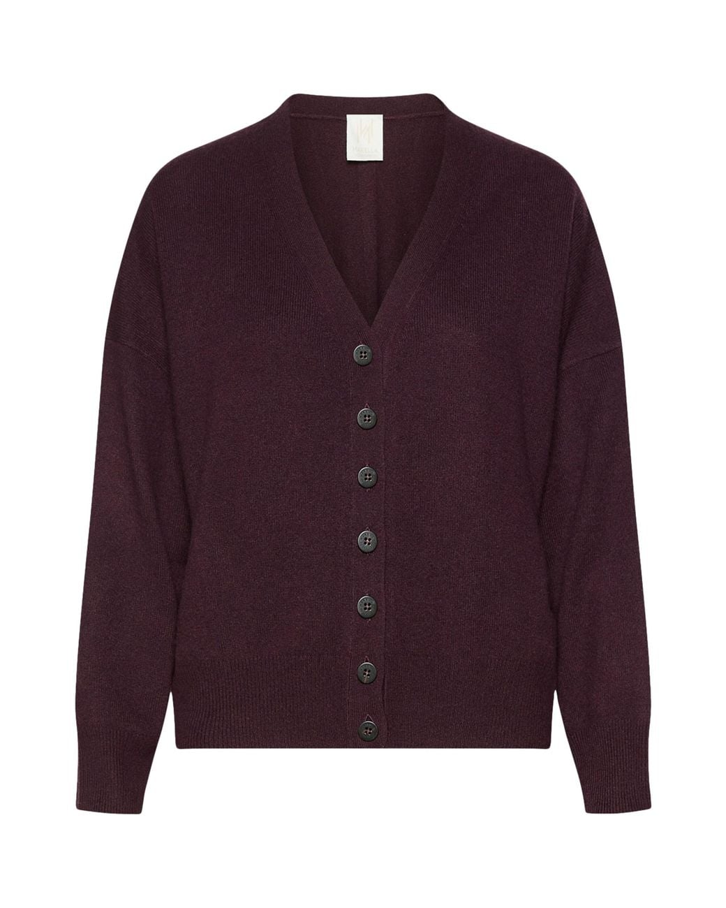 Marella Purple Cashmere V-Neck Cardigan