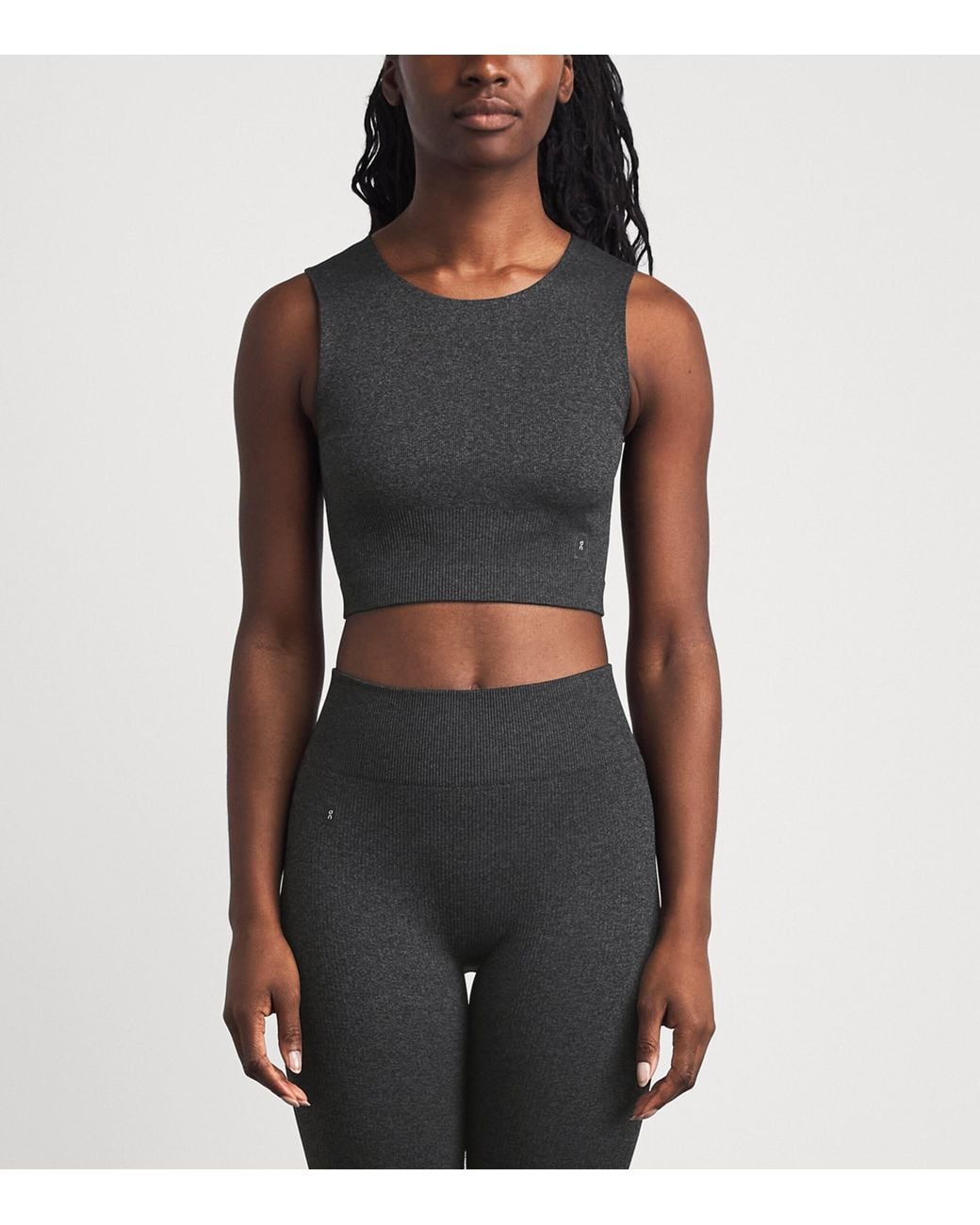 On Shoes Black Knitted Studio Crop Top