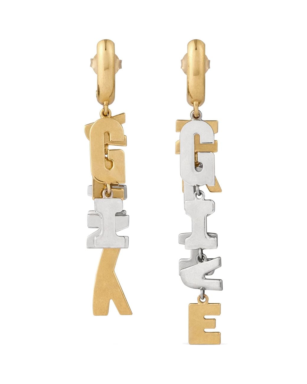 Givenchy Metallic Letters Drop Earrings