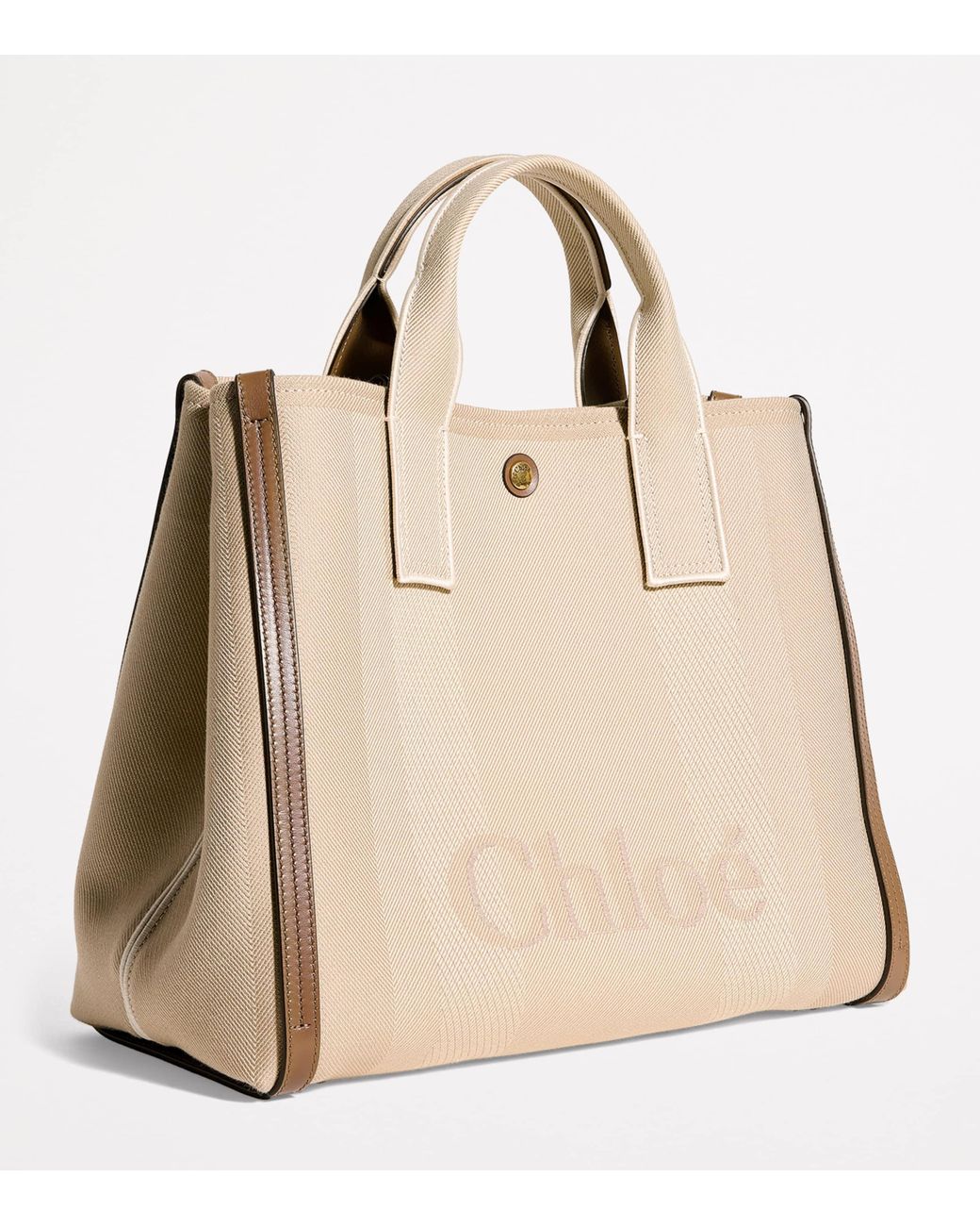 Chloé Natural Medium Canvas Carry Tote Bag
