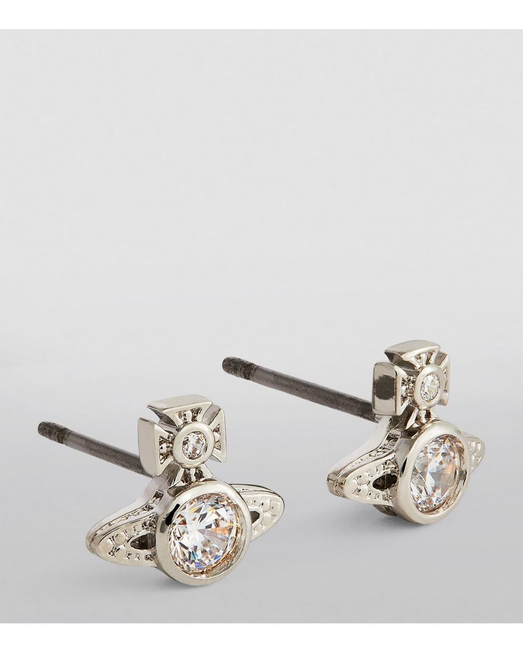 Vivienne Westwood White Mayfair Bas Relief Stud Earrings for men