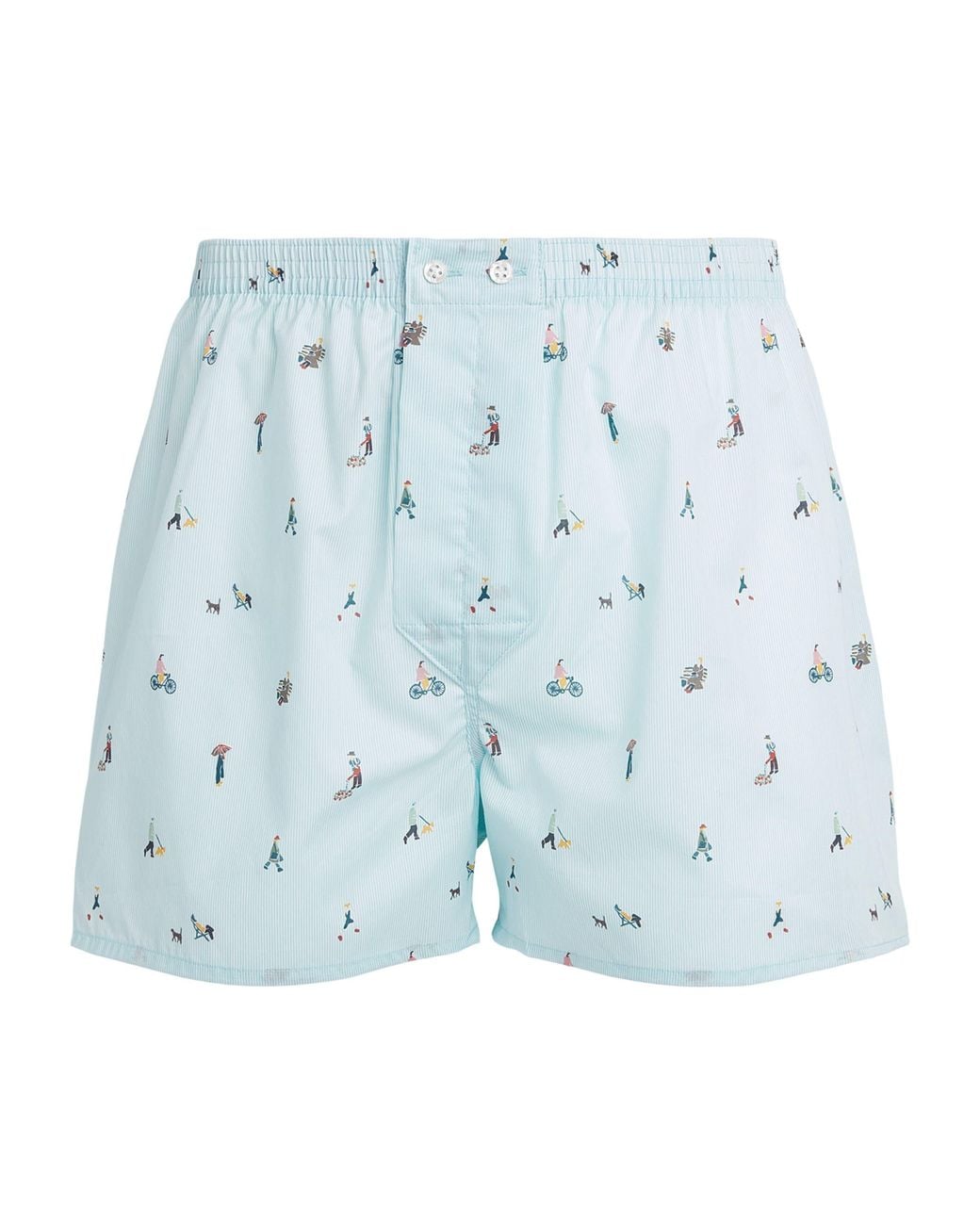 Derek Rose Blue Cotton Printed Ledbury Boxer Shorts for men