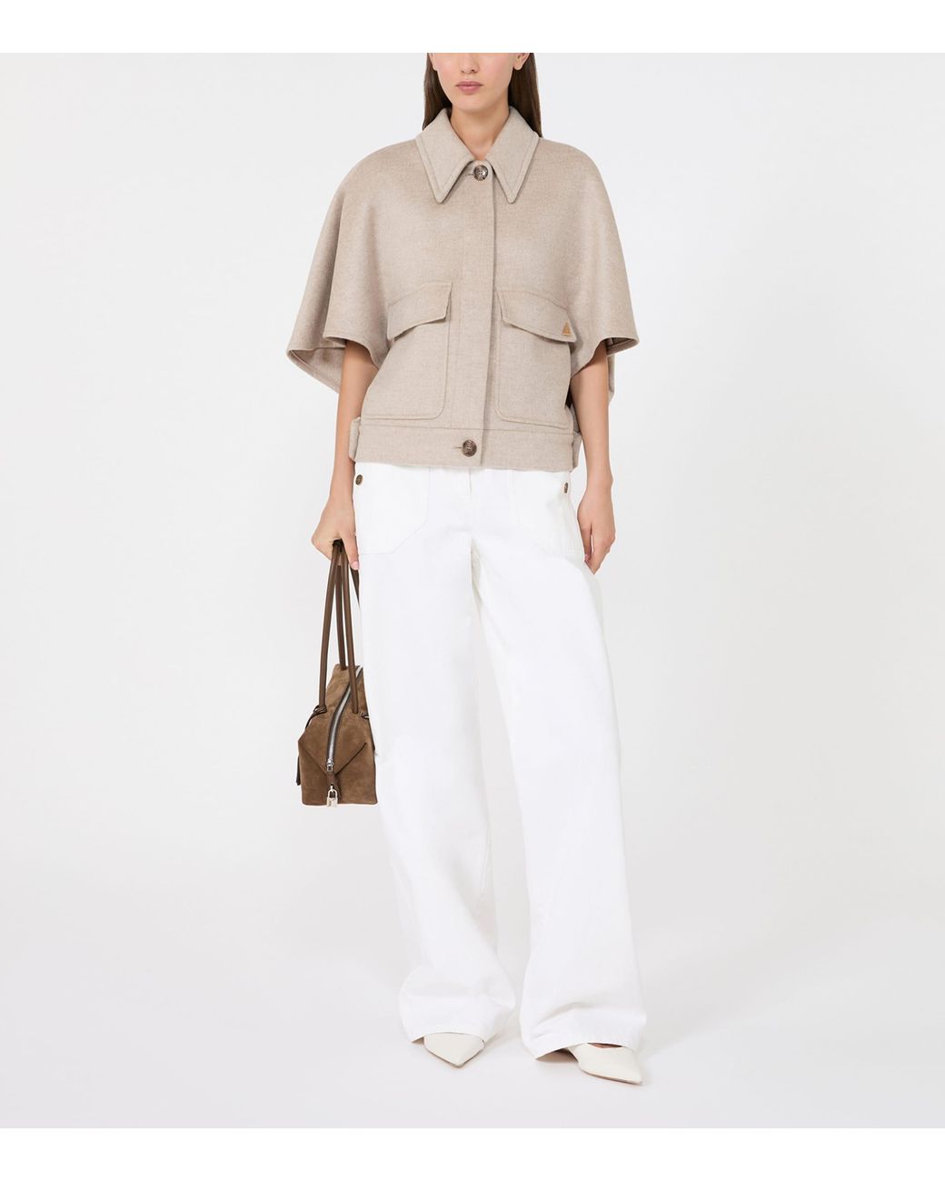 Max Mara Natural Cashmere Cape Jacket