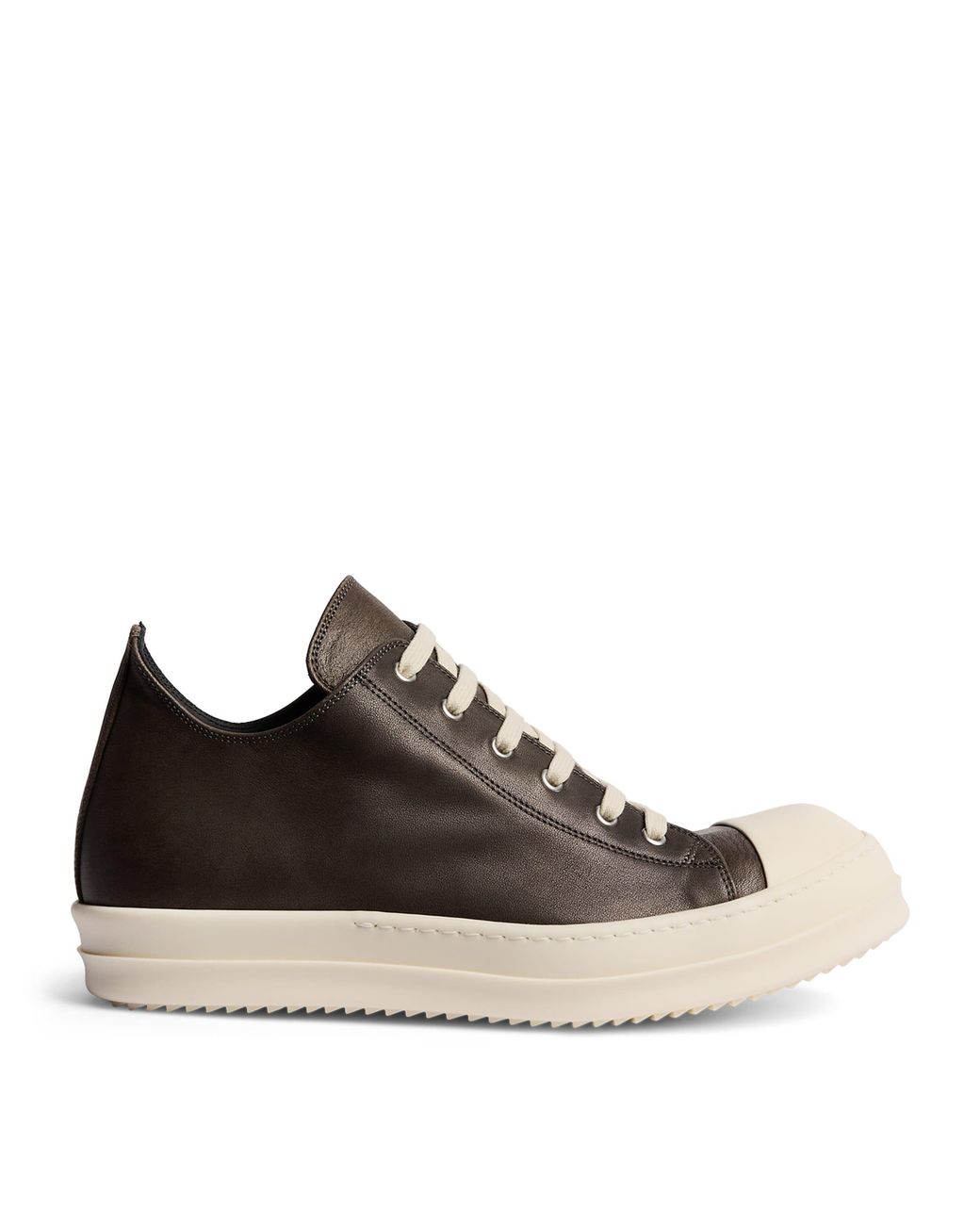 Rick Owens Brown Leather Classic Low-Top Sneakers for men