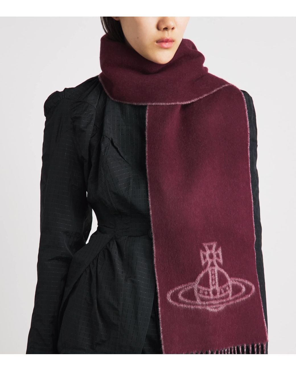 Vivienne Westwood Purple Wool Orb Scarf
