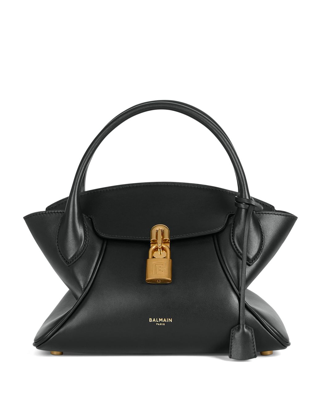 Balmain Black Small Leather Pulse Day Top-Handle Bag