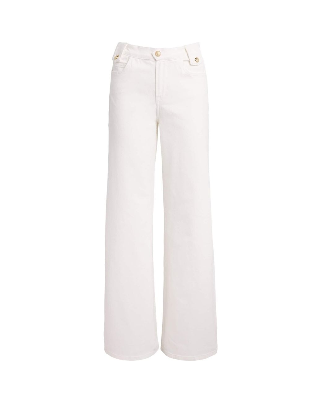 Maje White Stretch-Cotton Flare Jeans