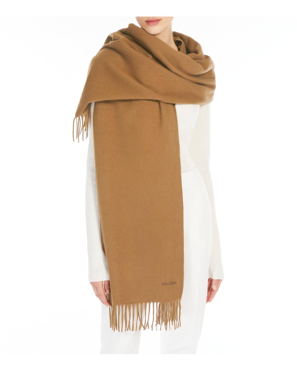 Max Mara Brown Cashmere Square Scarf