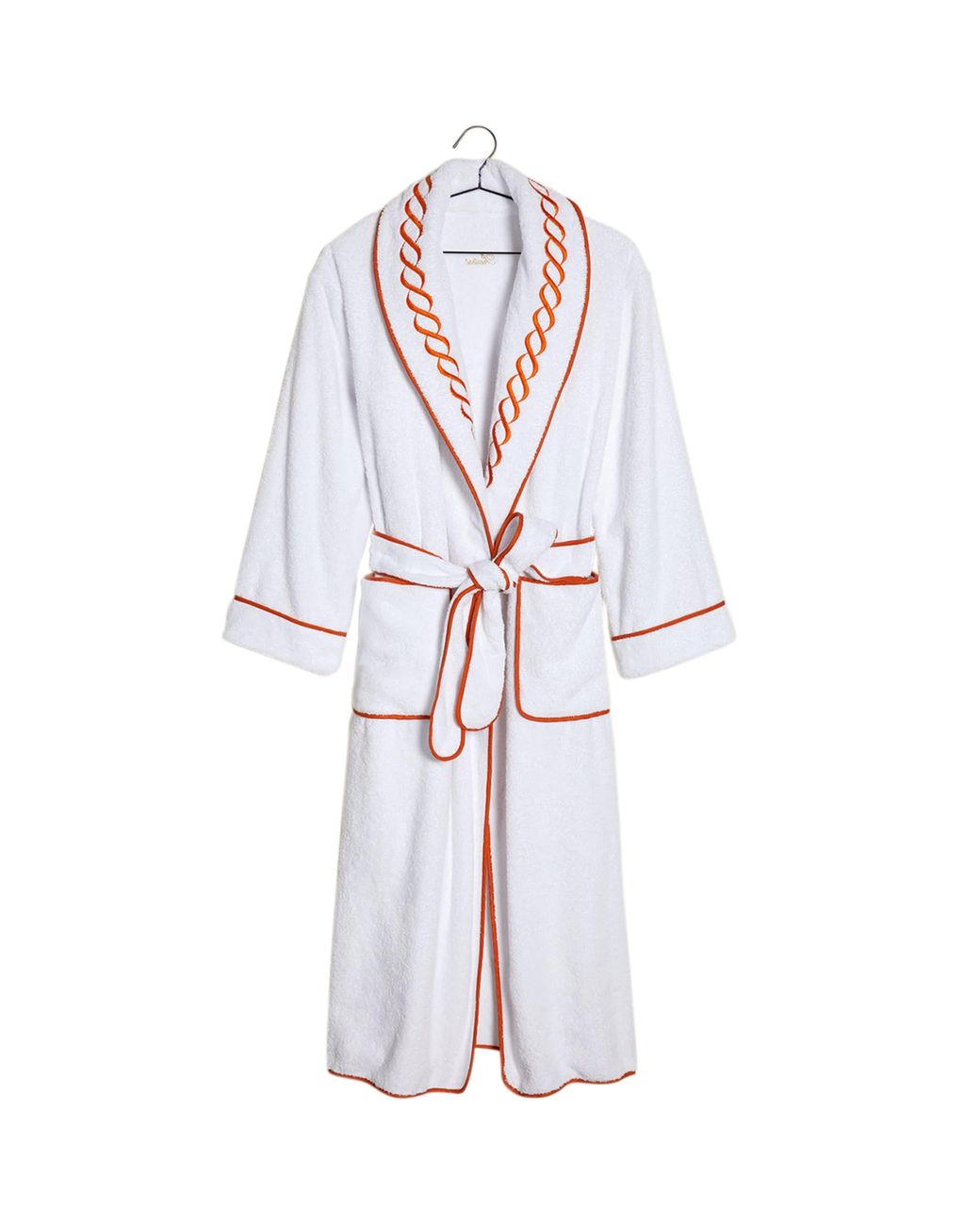 Pratesi White Cotton Treccia Bathrobe for men