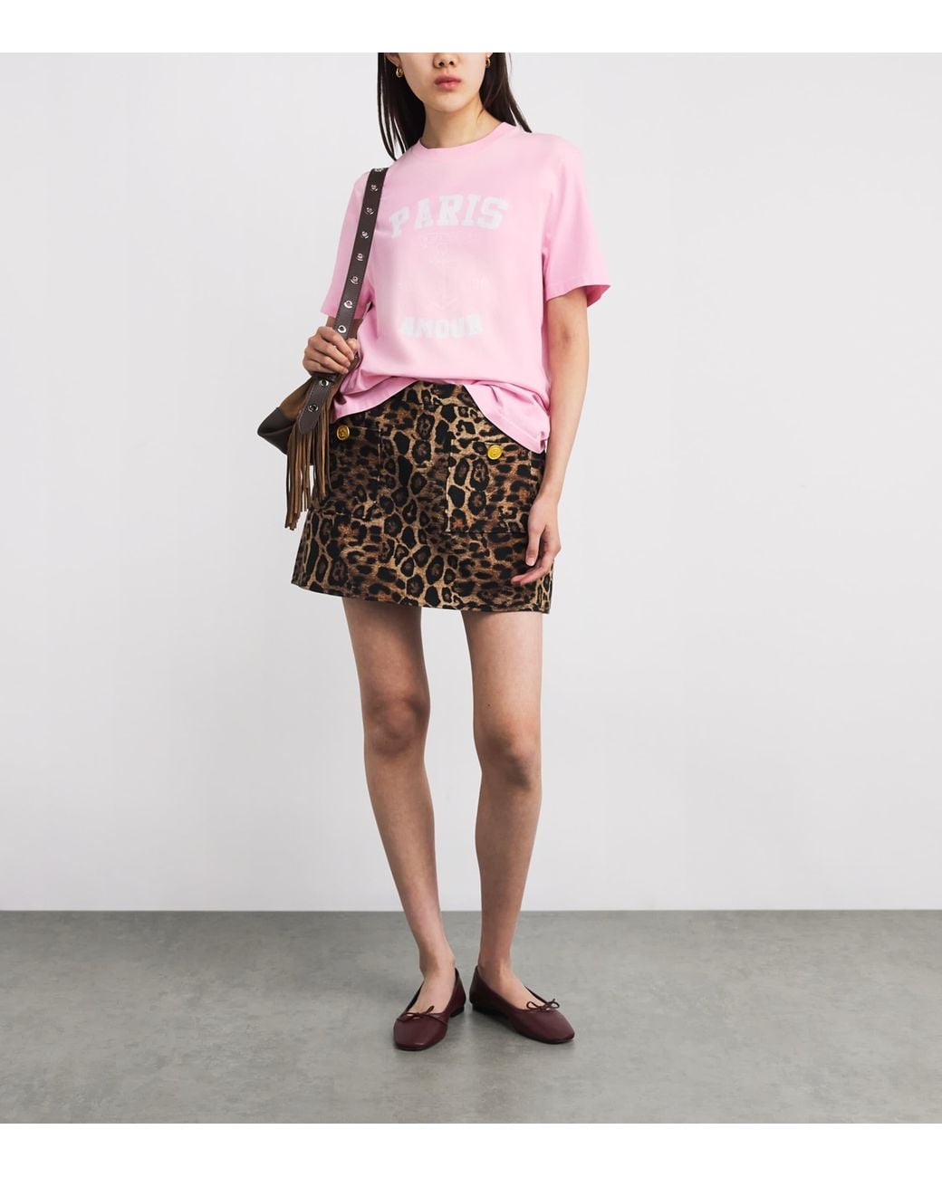 Maje Pink Cotton Paris T-Shirt