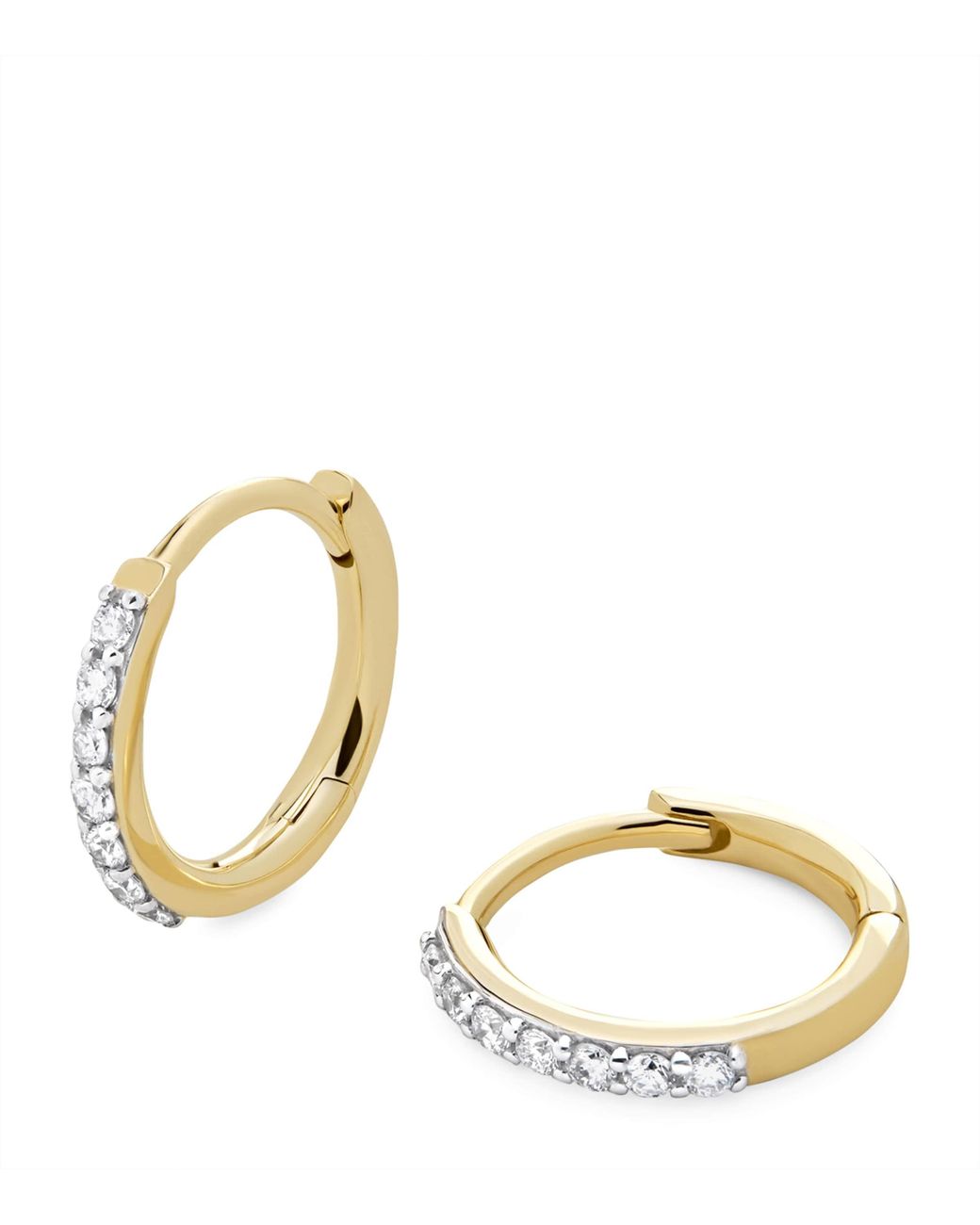 Monica Vinader Metallic And Diamond Huggie Earrings
