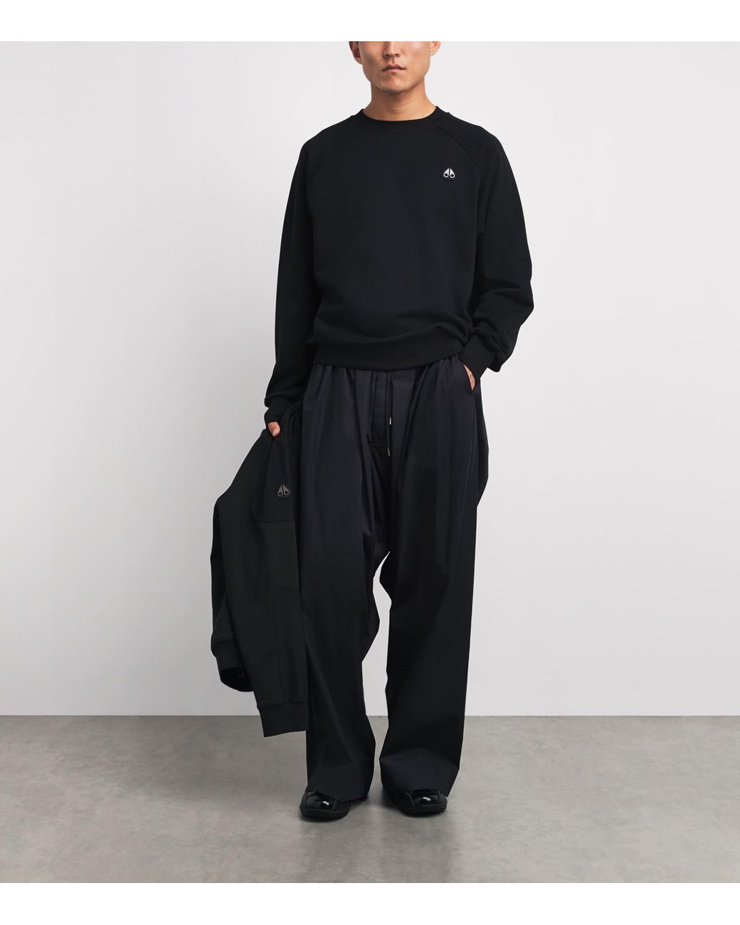 Moose Knuckles Black Logo Yul Sweatshirt for men