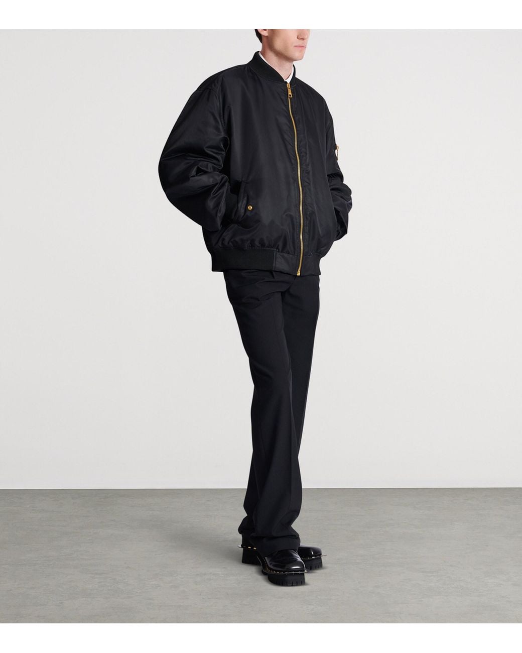 Balmain Black Printed Bomber Jacket for men