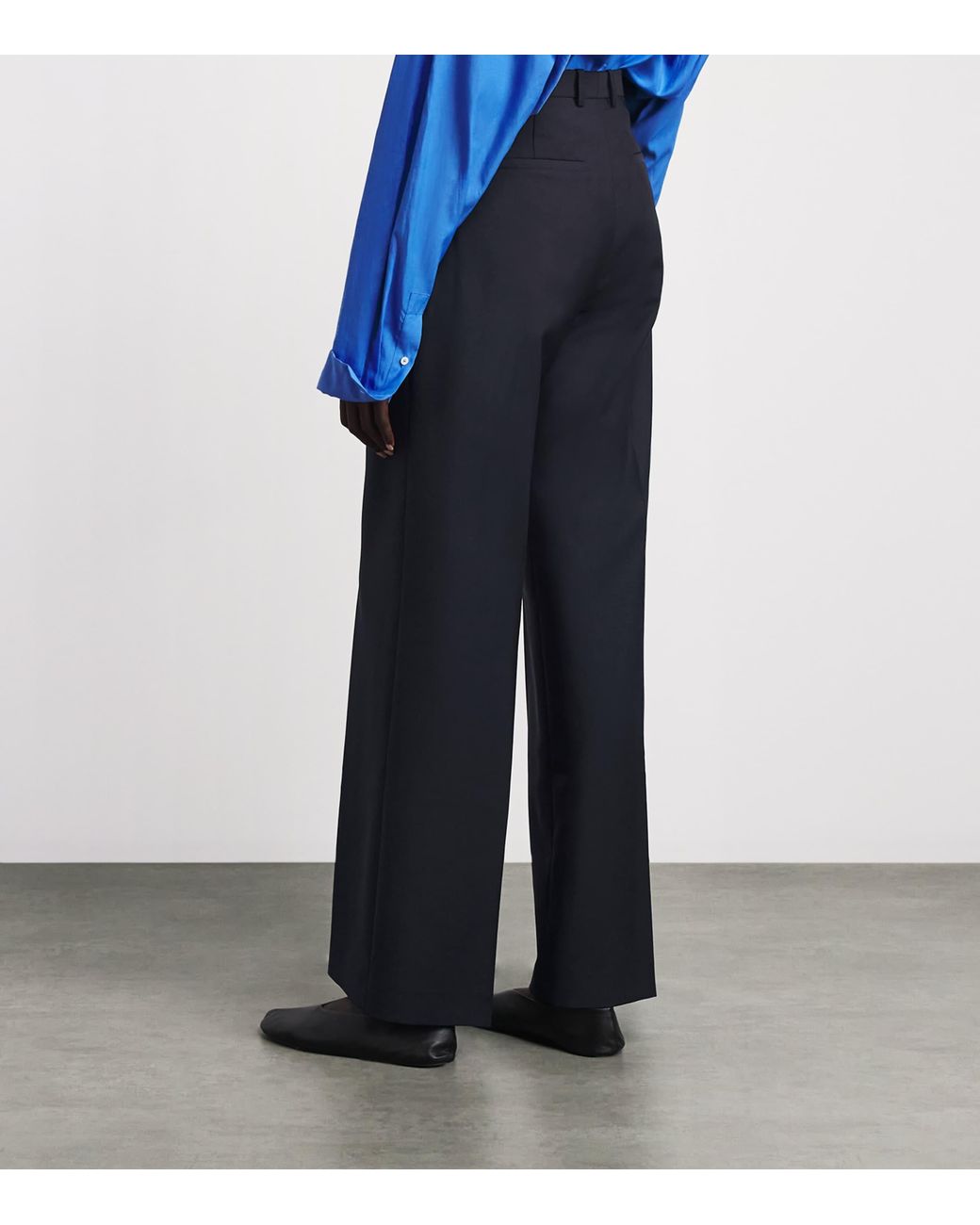 Jil Sander Blue Wool-Mohair Straight Trousers