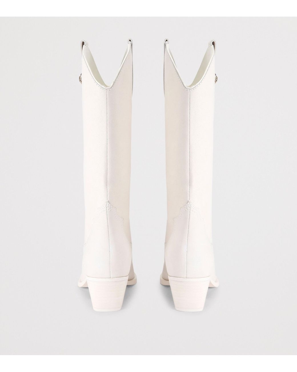 Kurt Geiger White Leather Kurt's Cabana Kiss Cowboy Boots