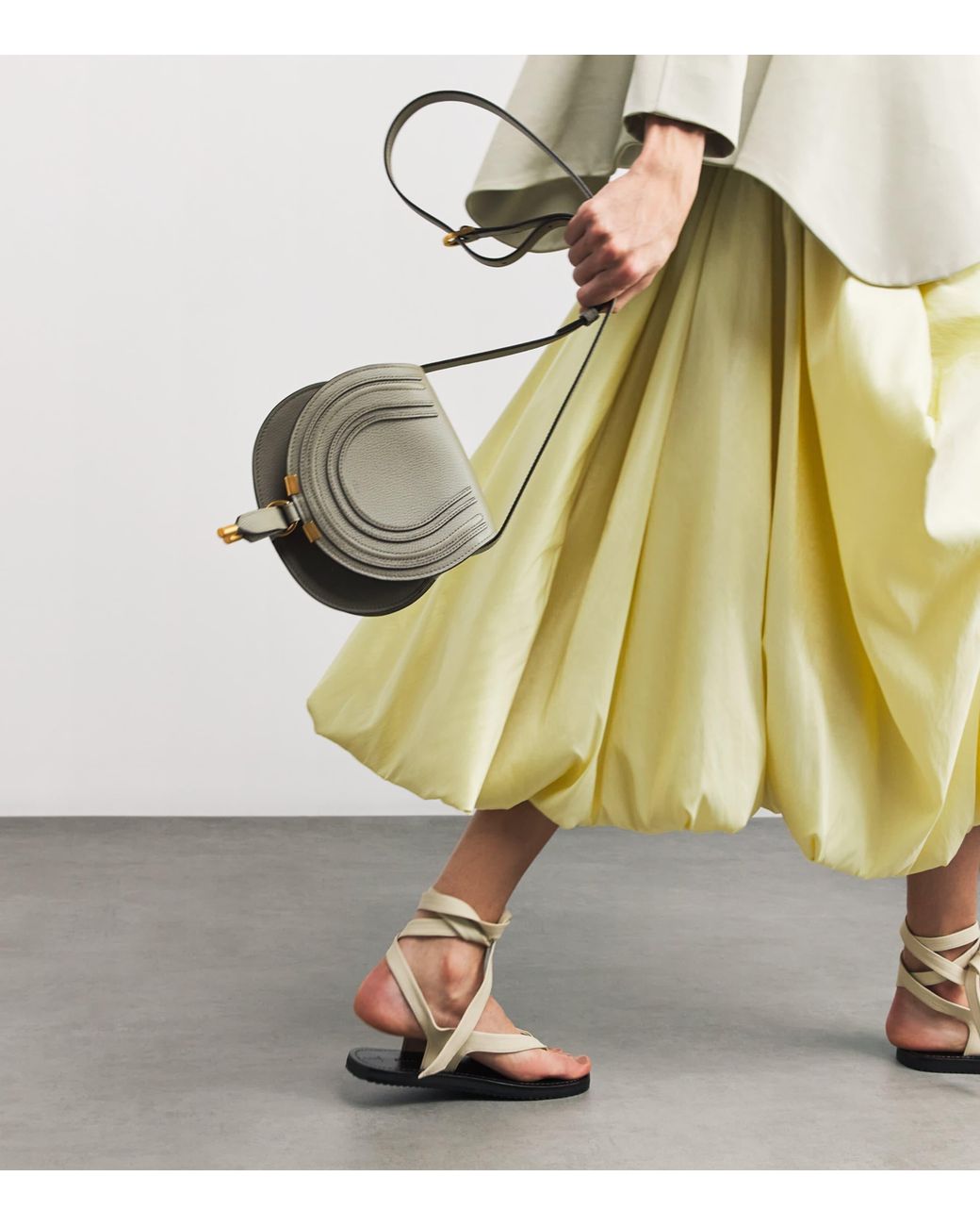 Chloé Natural Small Leather Marcie Saddle Bag