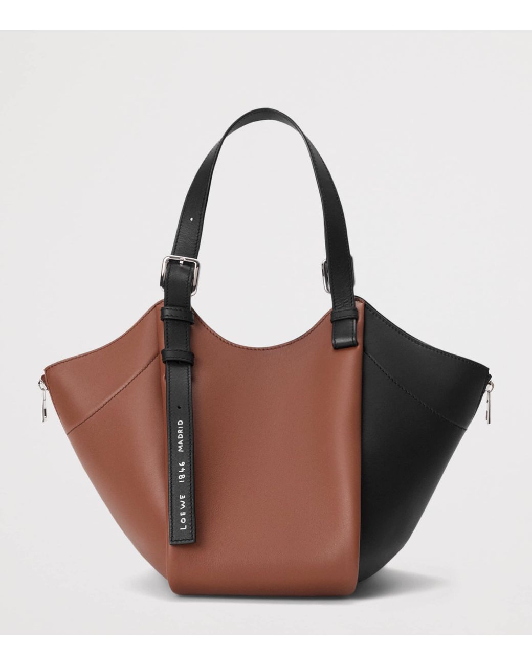 Loewe Brown Lion Intarsio Hammock Flip Tote Bag