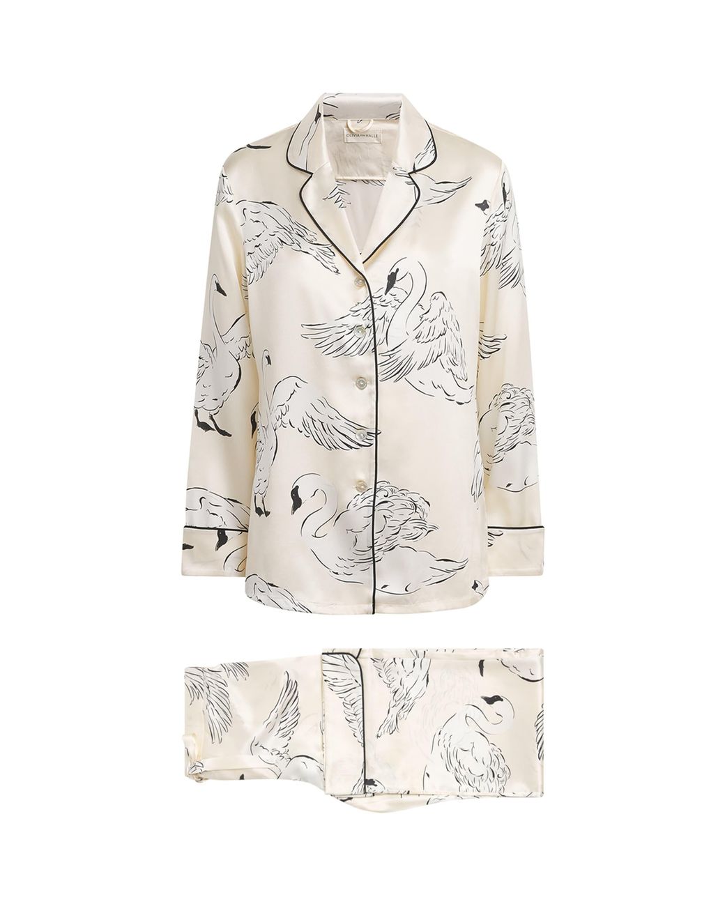 Olivia Von Halle White Silk Lila Blanca Swan Pyjamas