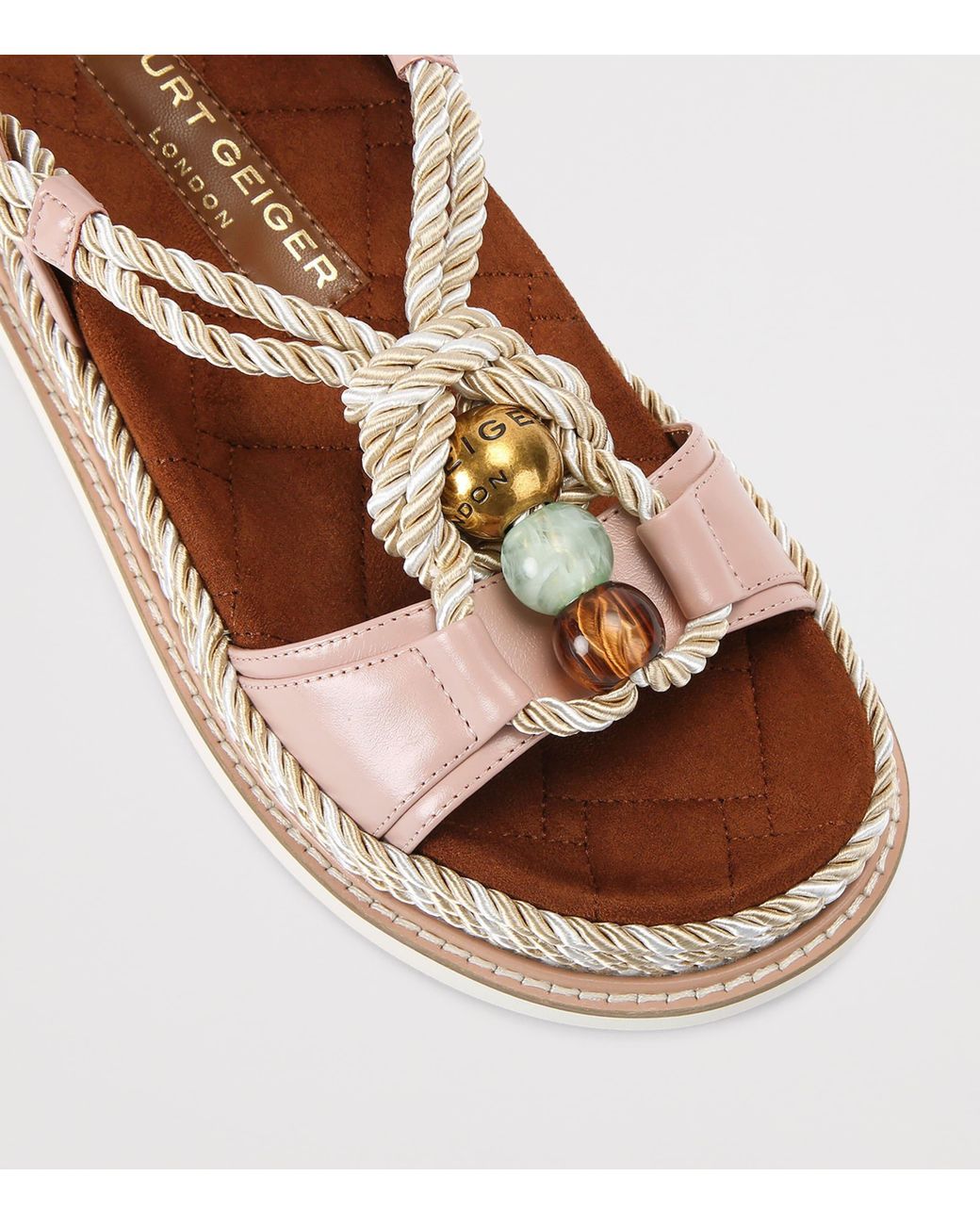 Kurt Geiger Brown Leather Orson Rope Sandals