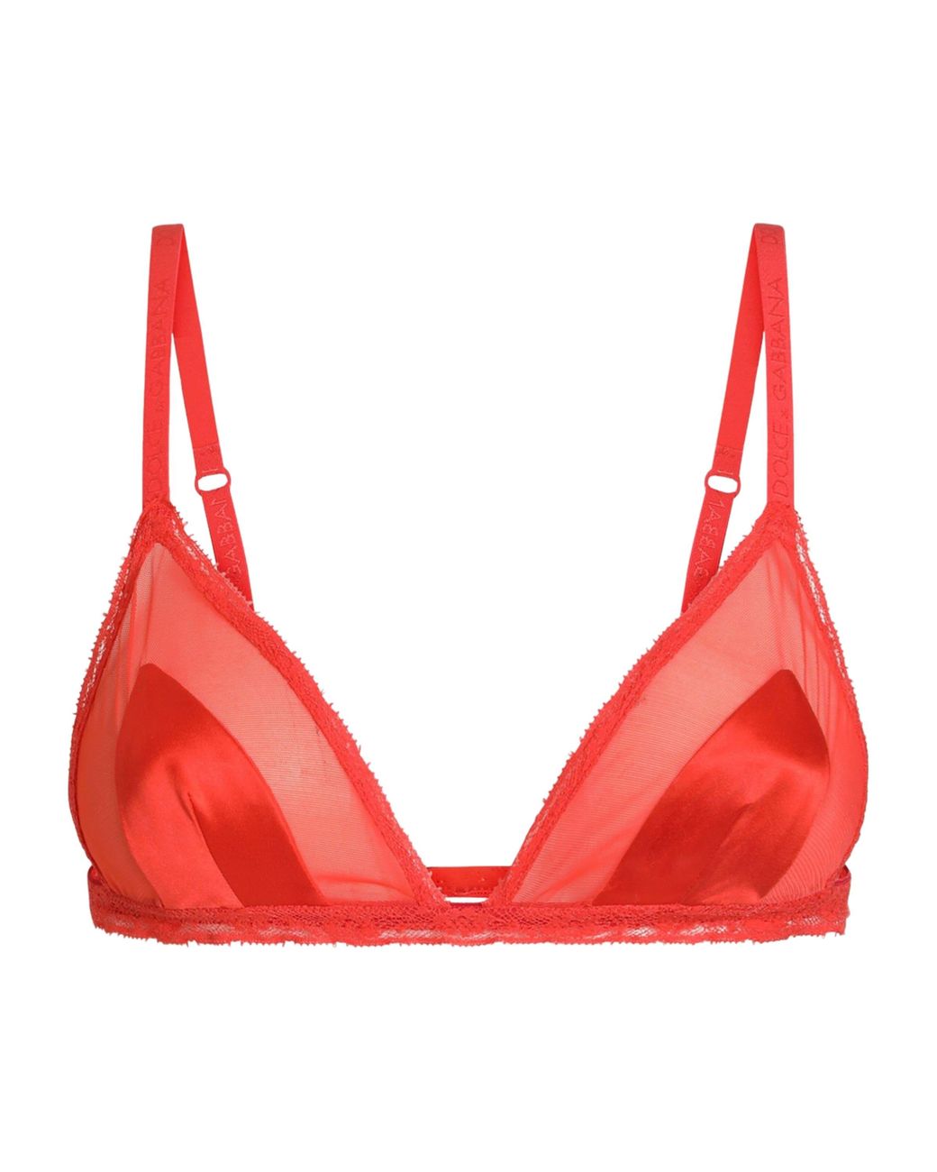 Dolce & Gabbana Red Satin Plunge Bra
