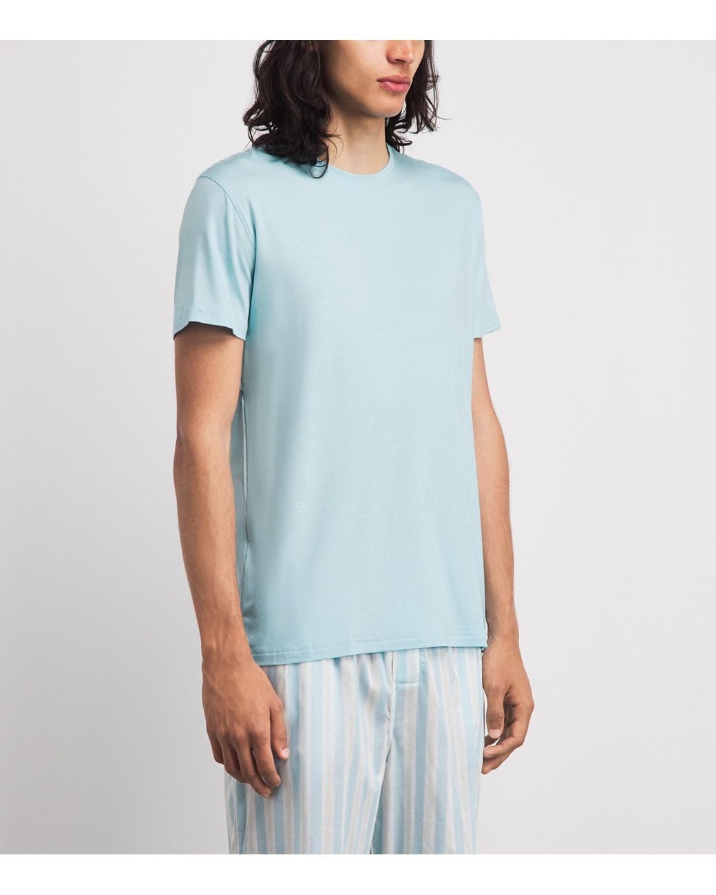 Derek Rose Blue Basel Lounge T-Shirt for men
