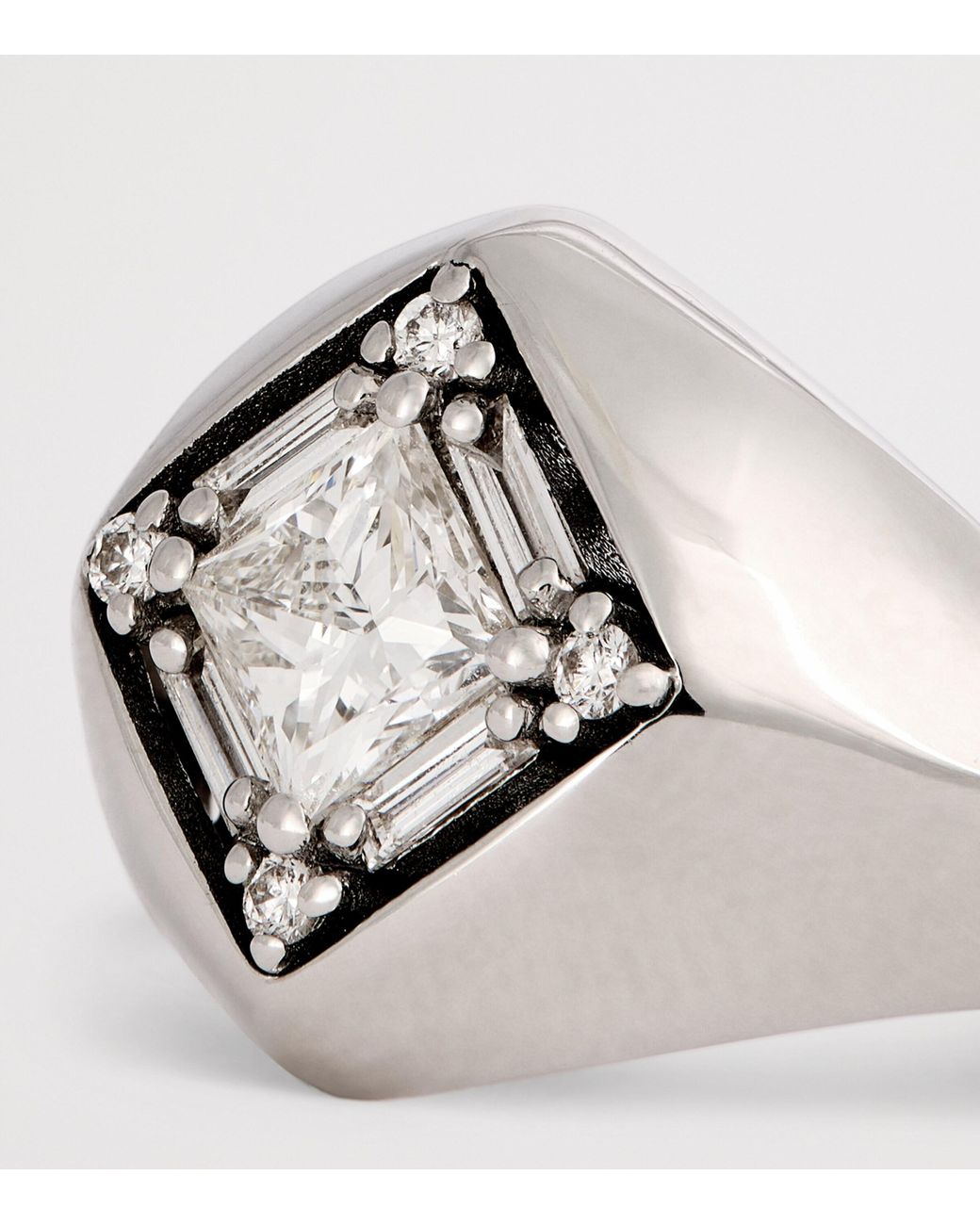 Suzanne Kalan Metallic And Diamond Princess Signet Ring