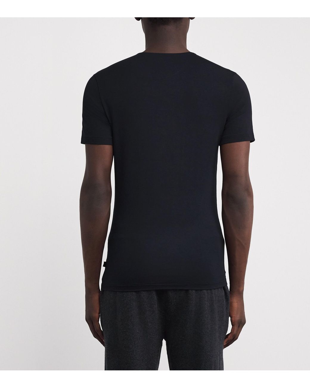 Derek Rose Black Micromodal Crew-Neck T-Shirt for men