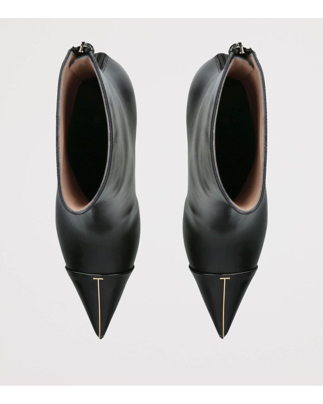 Tom Ford Black Leather Heeled Ankle Boots 85