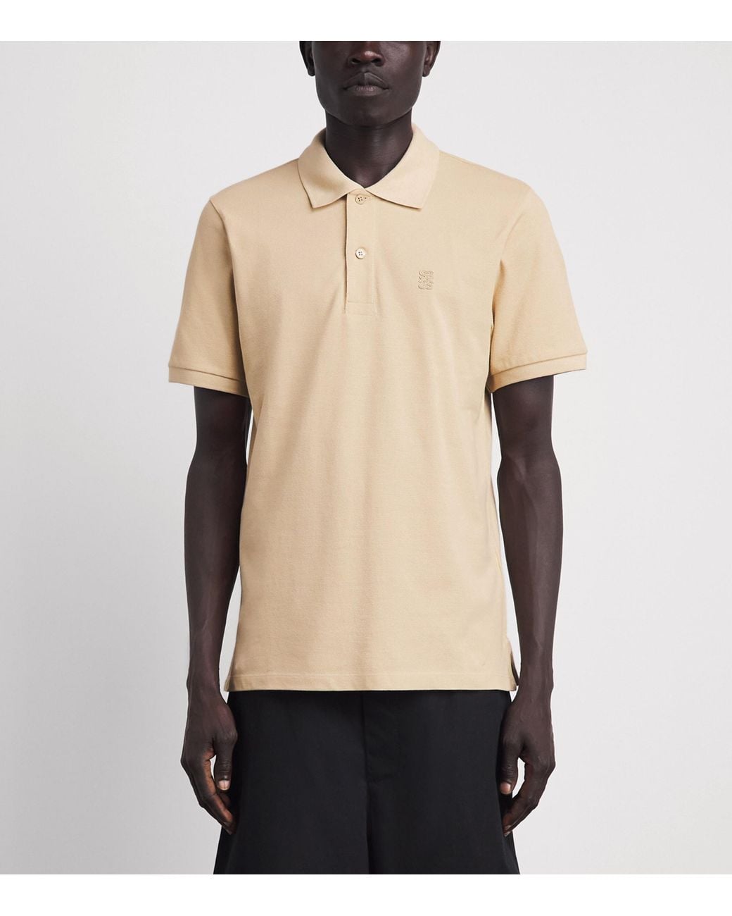 Sandro Natural Cotton 4S Patch Polo Shirt for men