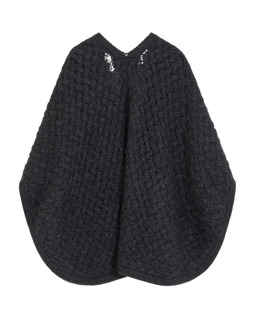 Valentino Garavani Black Wool-Blend Poncho