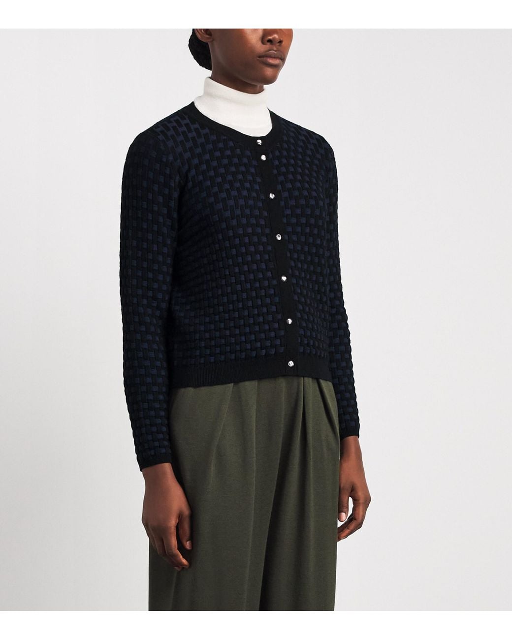 Molli Blue Wicker-Knit Cardigan