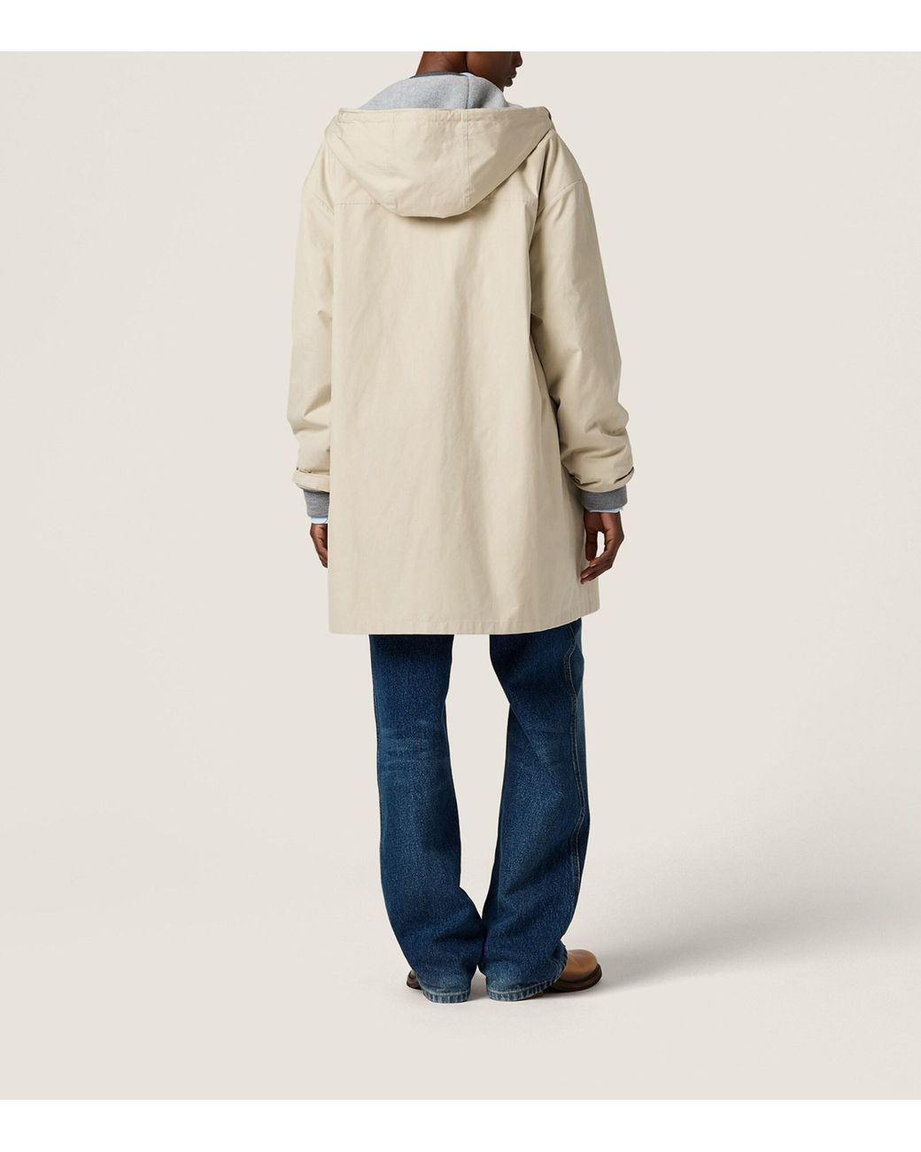 Miu Miu Natural Panama Cotton Hooded Jacket