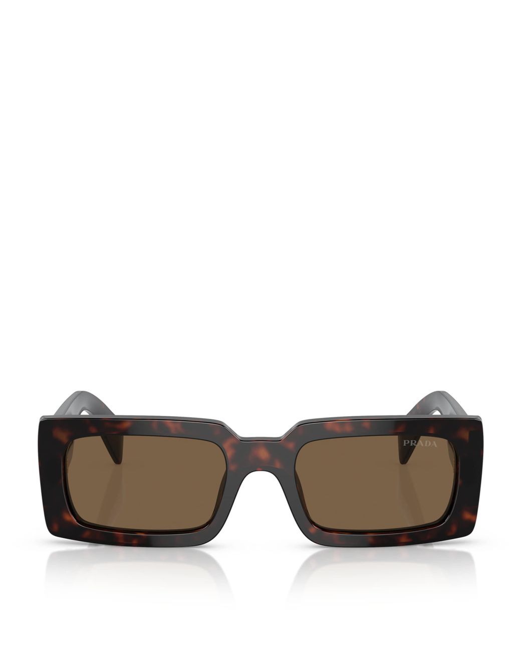 Prada Brown Acetate Pr A07S Rectangular Sunglasses