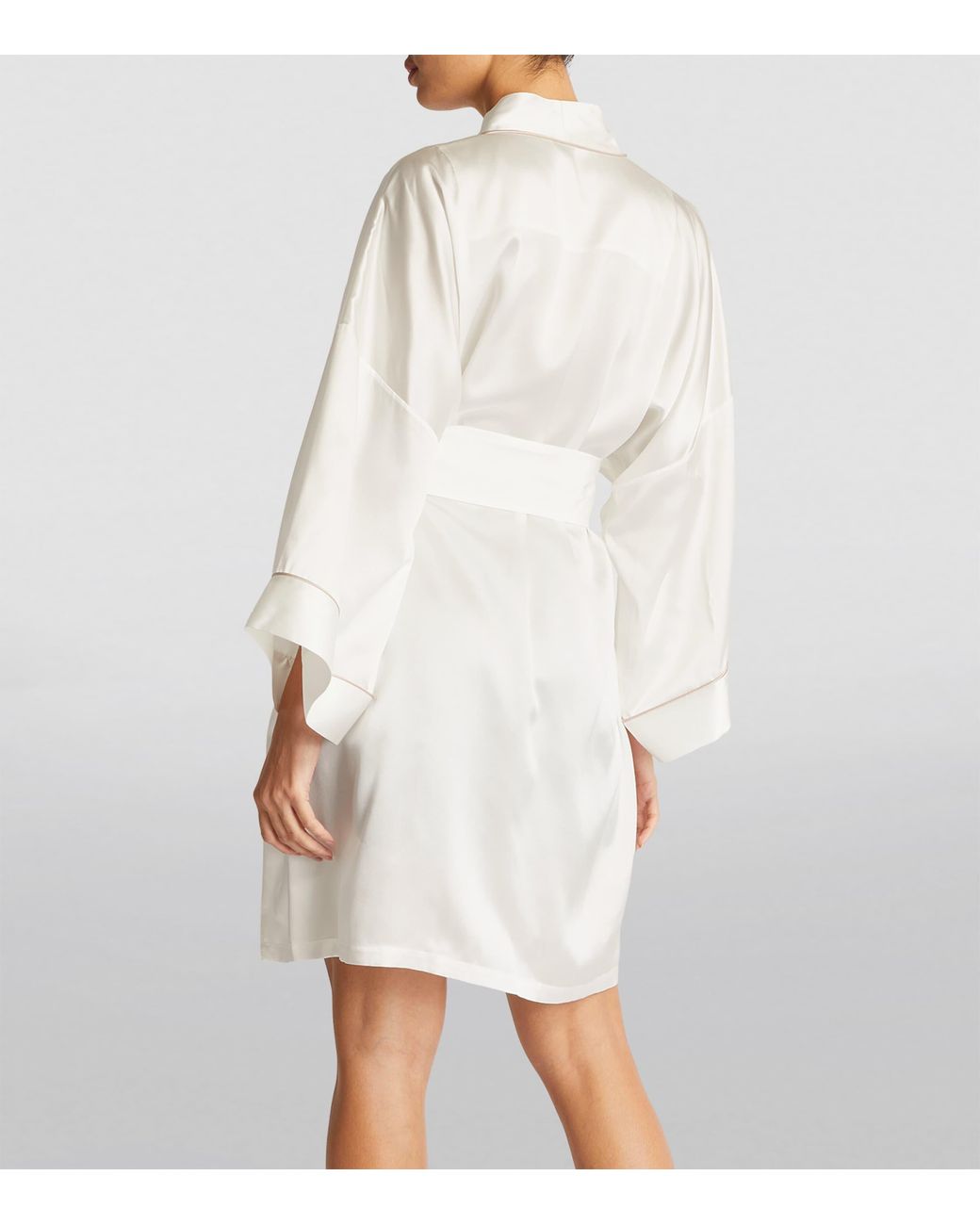 Olivia Von Halle White Silk Mimi Robe