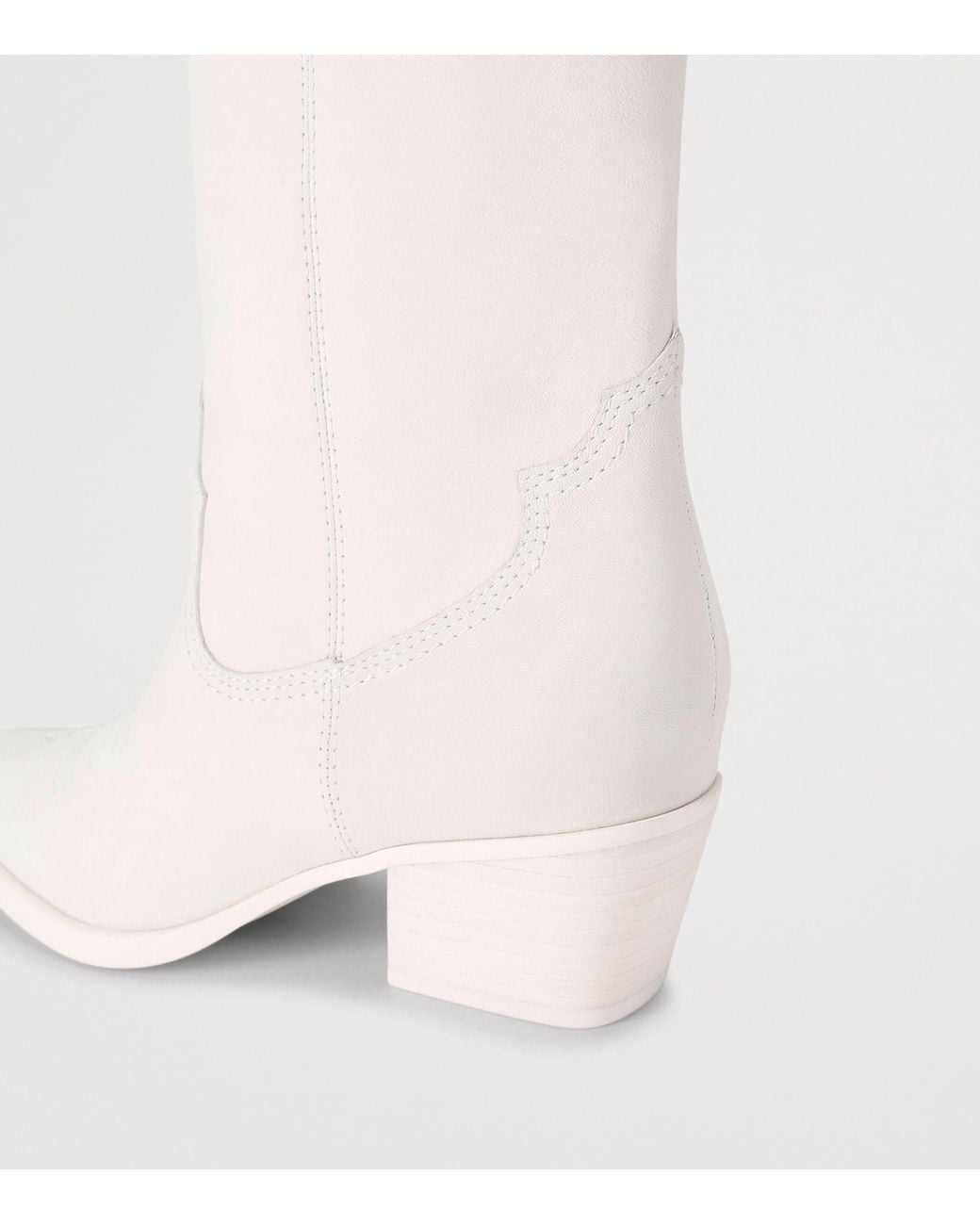 Kurt Geiger White Leather Kurt's Cabana Kiss Cowboy Boots